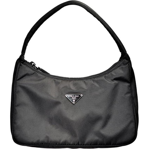 prada black nylon hobo bag